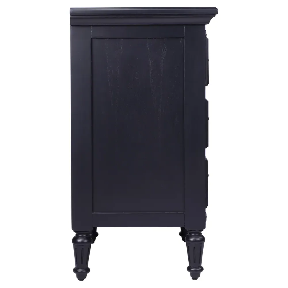 Rizza Nightstand - Black, Mahogany