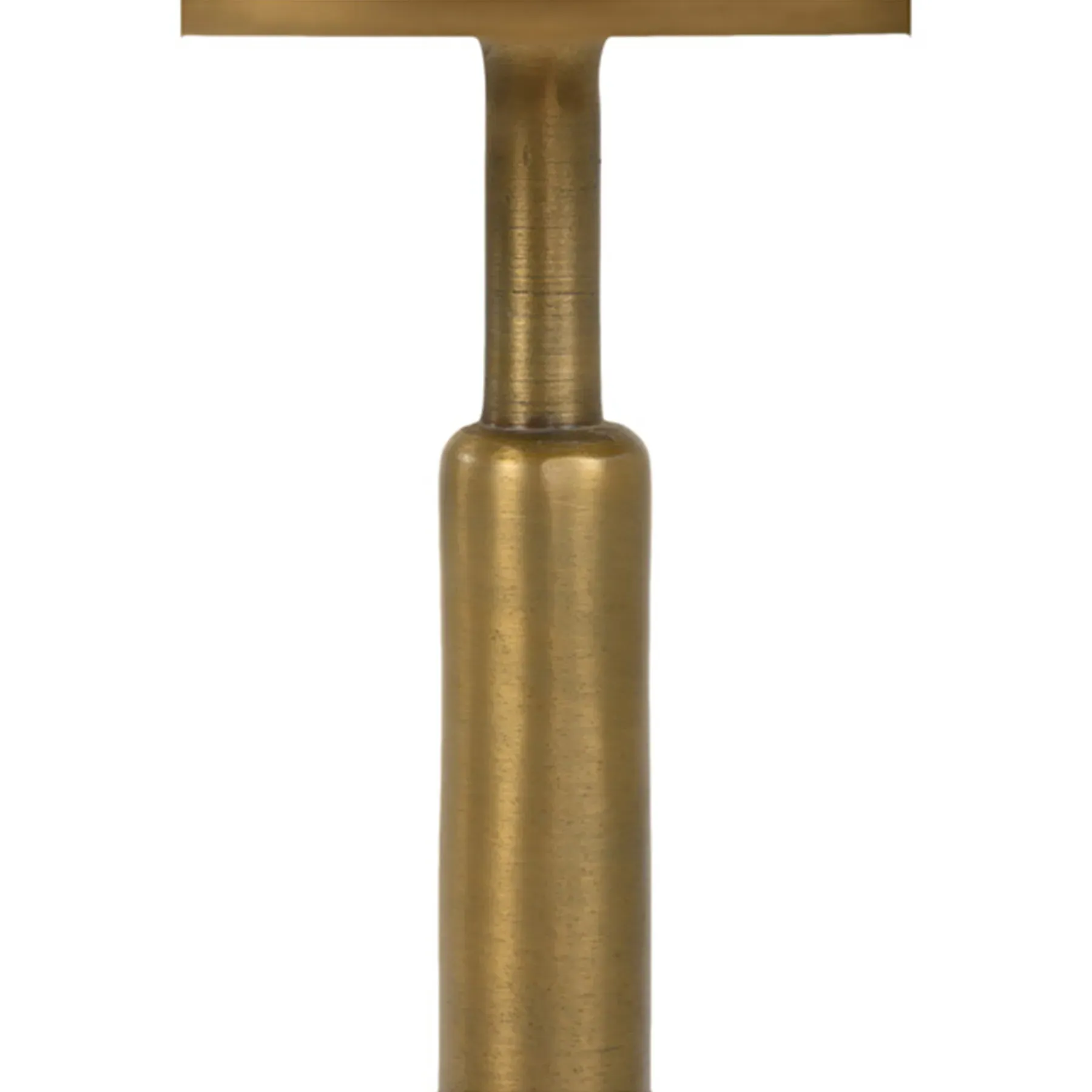 Rizza Round Drink Table - White Marble, Brass Aluminum