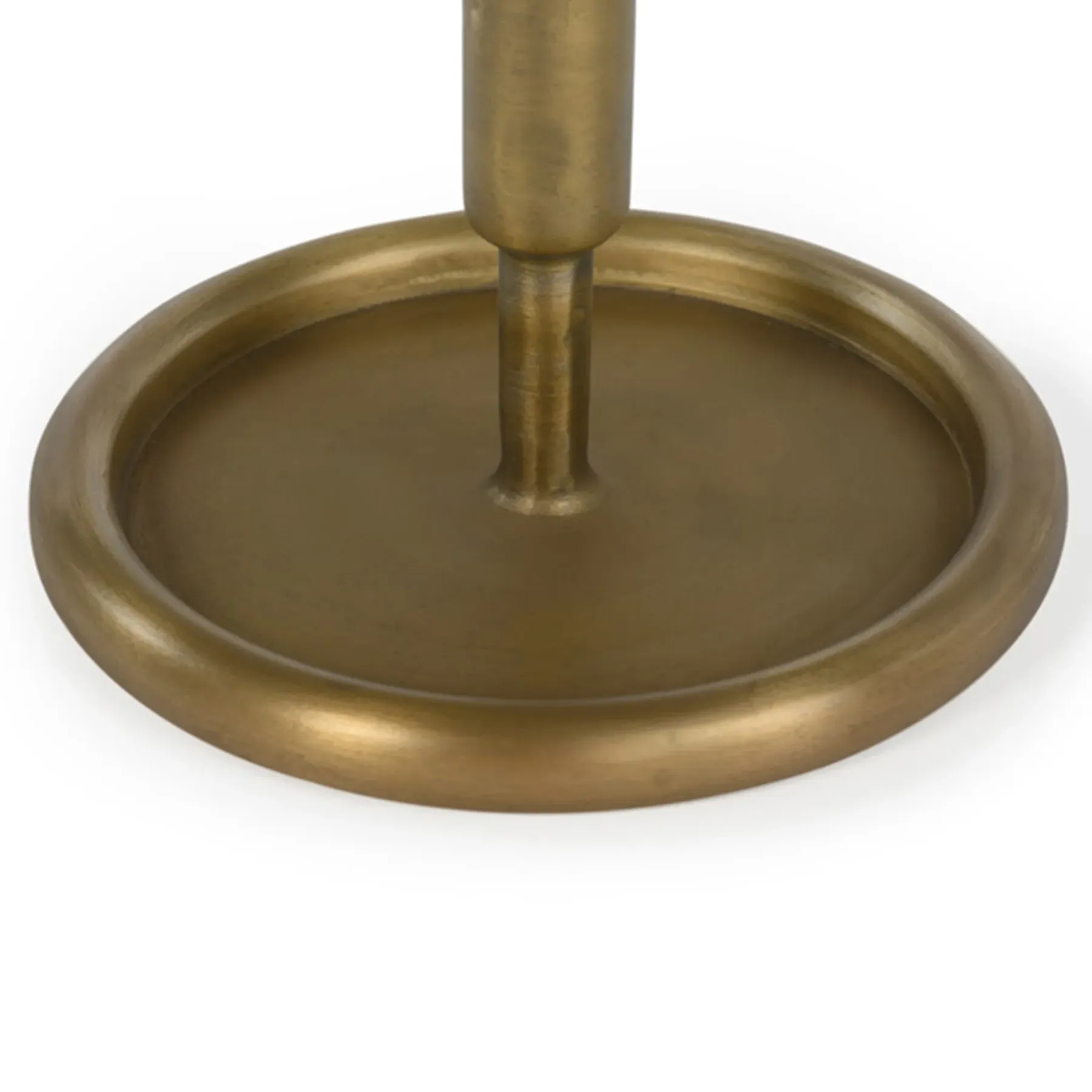 Rizza Round Drink Table - White Marble, Brass Aluminum