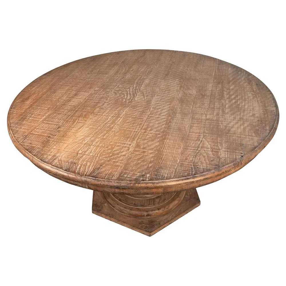 Robin Round Pedestal Dining Table - Brown, Reclaimed Pine