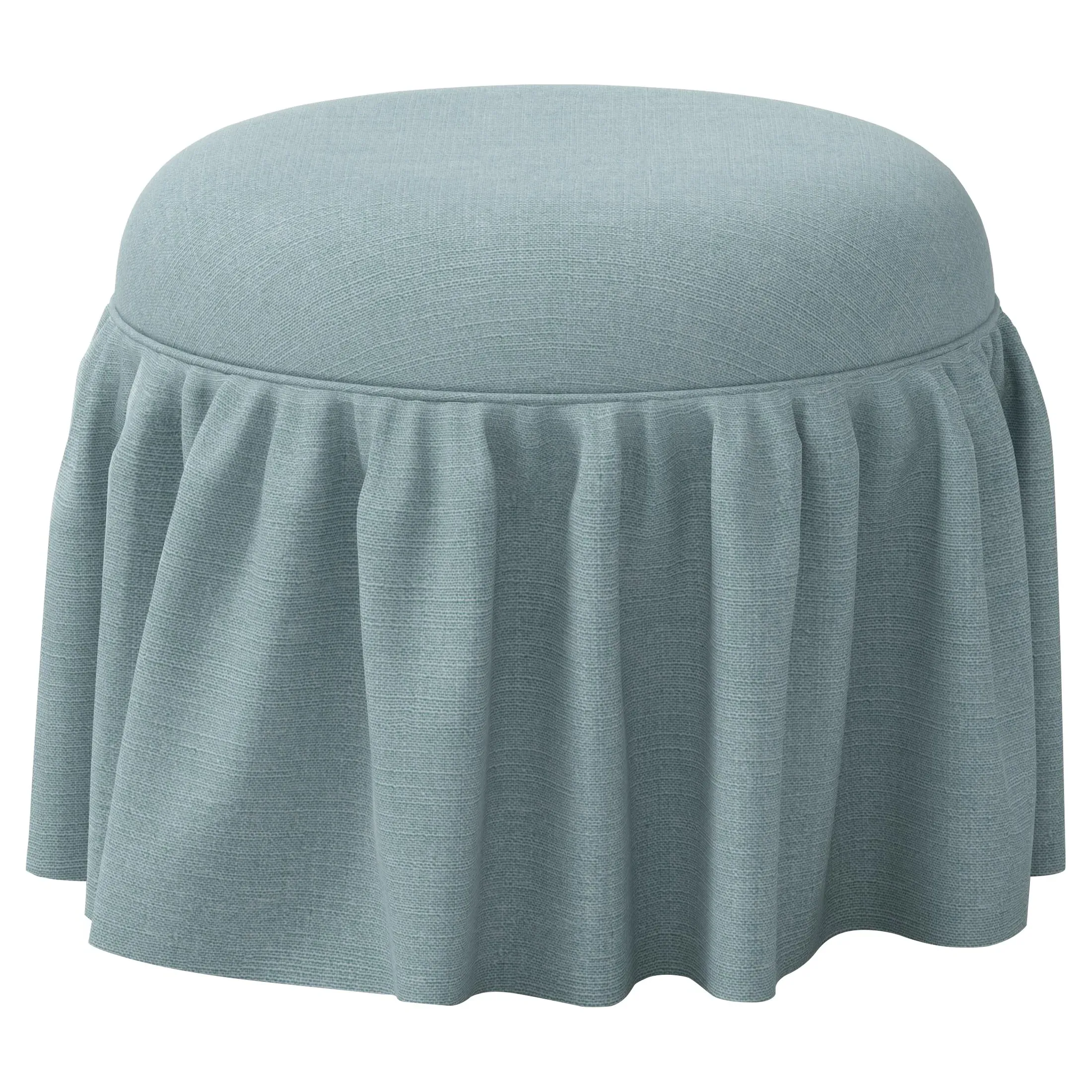 Rochelle Skirted Ottoman - Calm Sea image
