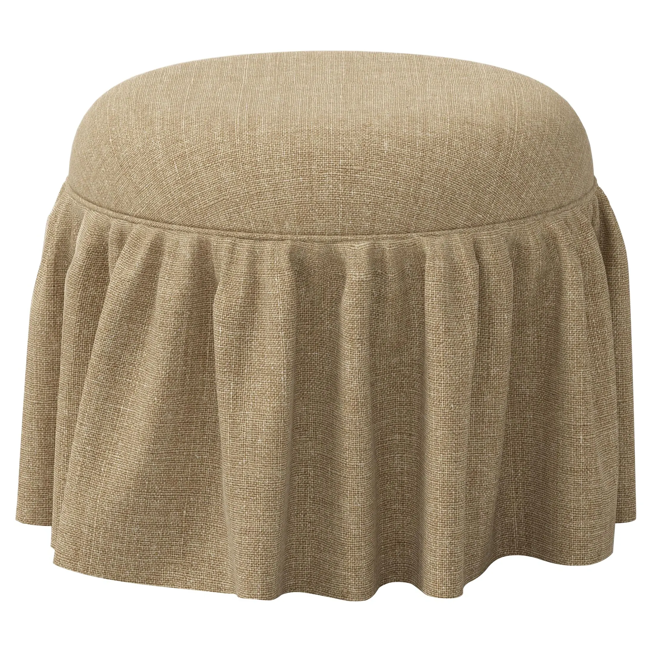 Rochelle Skirted Ottoman - Honeycomb