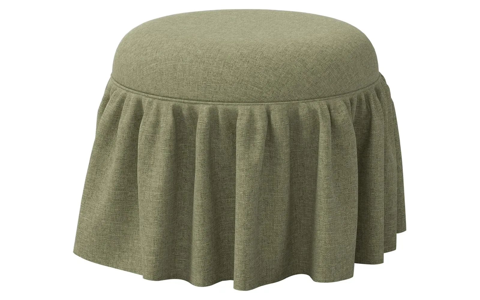 Rochelle Skirted Ottoman - Laurel Green