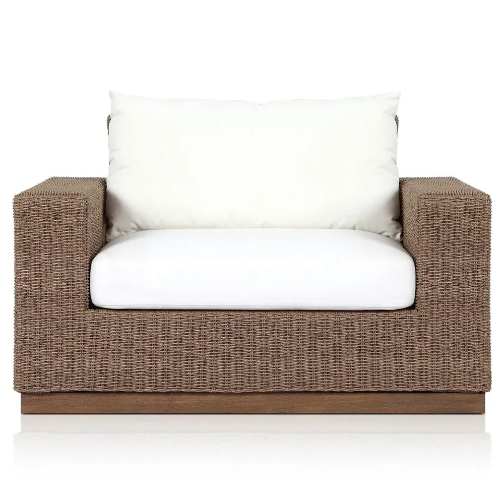 Rocio Woven Outdoor Lounge Chair - Brown, Teak