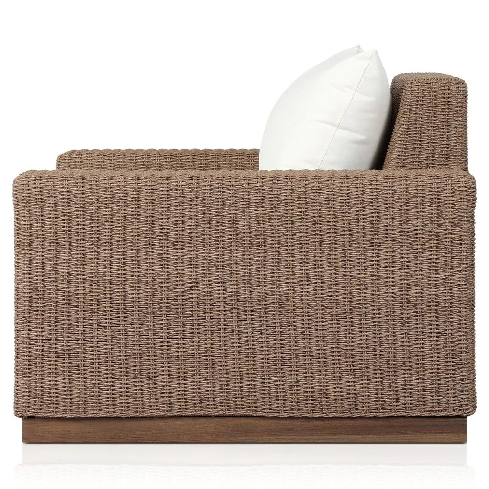 Rocio Woven Outdoor Lounge Chair - Brown, Teak