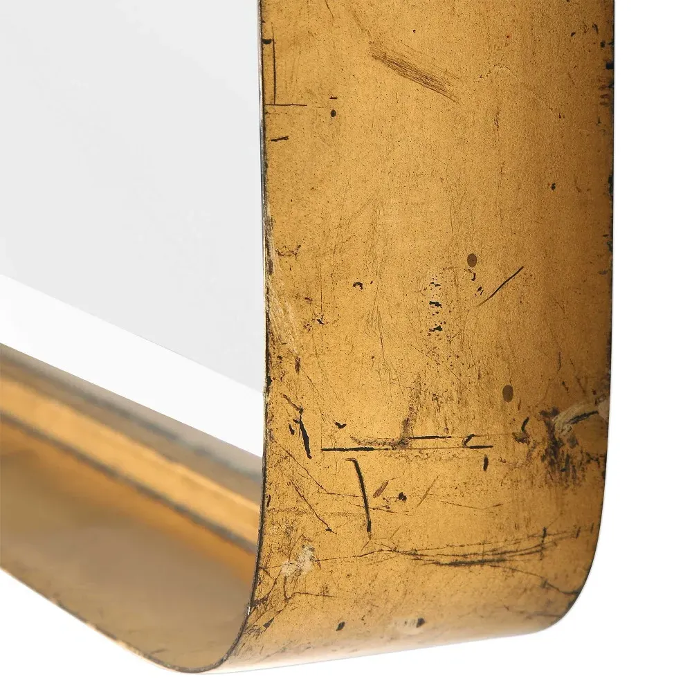 Rofel Rectangular Wall Mirror - Gold, Metal