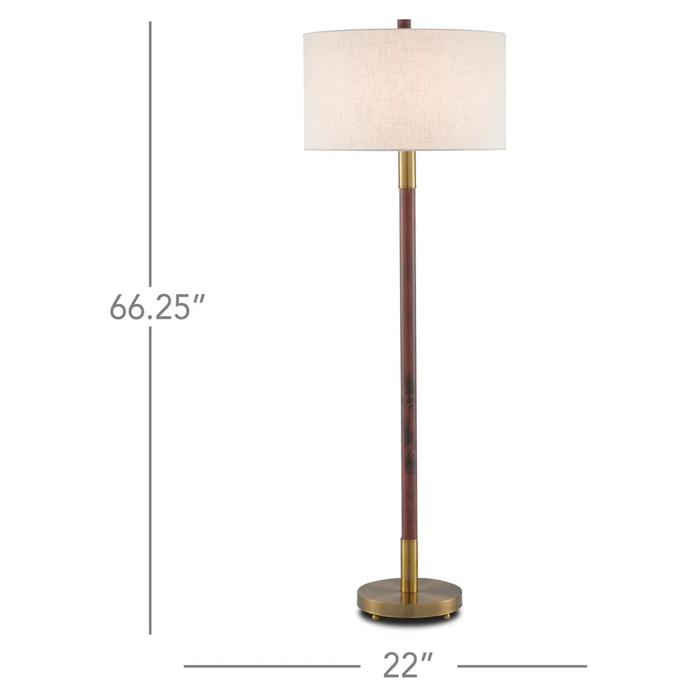Rolly Floor Lamp - Brown, Wood