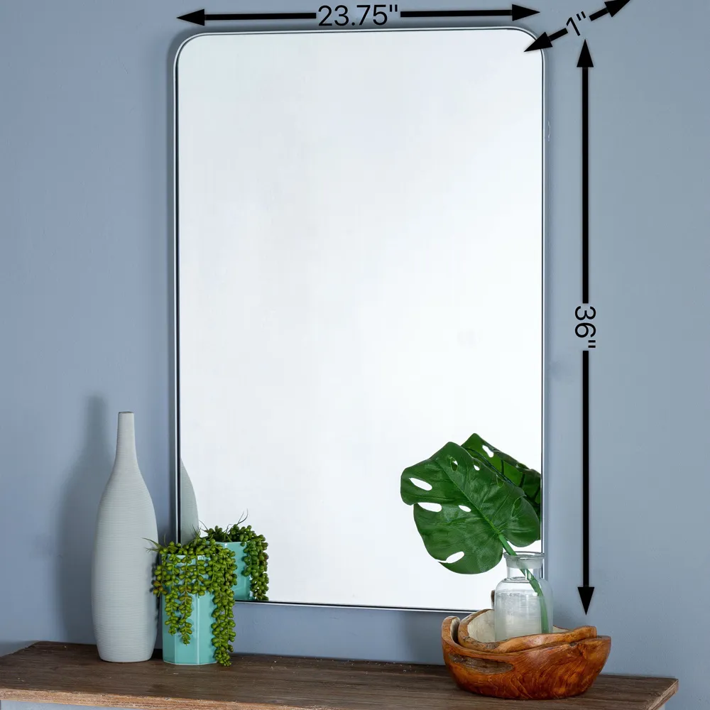 Rolly Wall Mirror - Silver, Metal