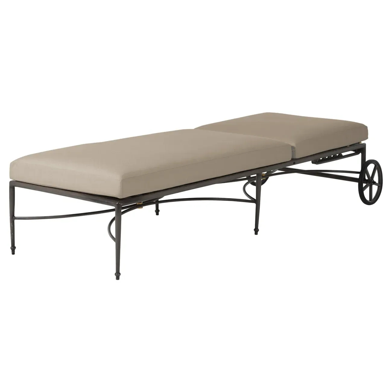 Roma Outdoor Chaise Lounge - Beige, Aluminum