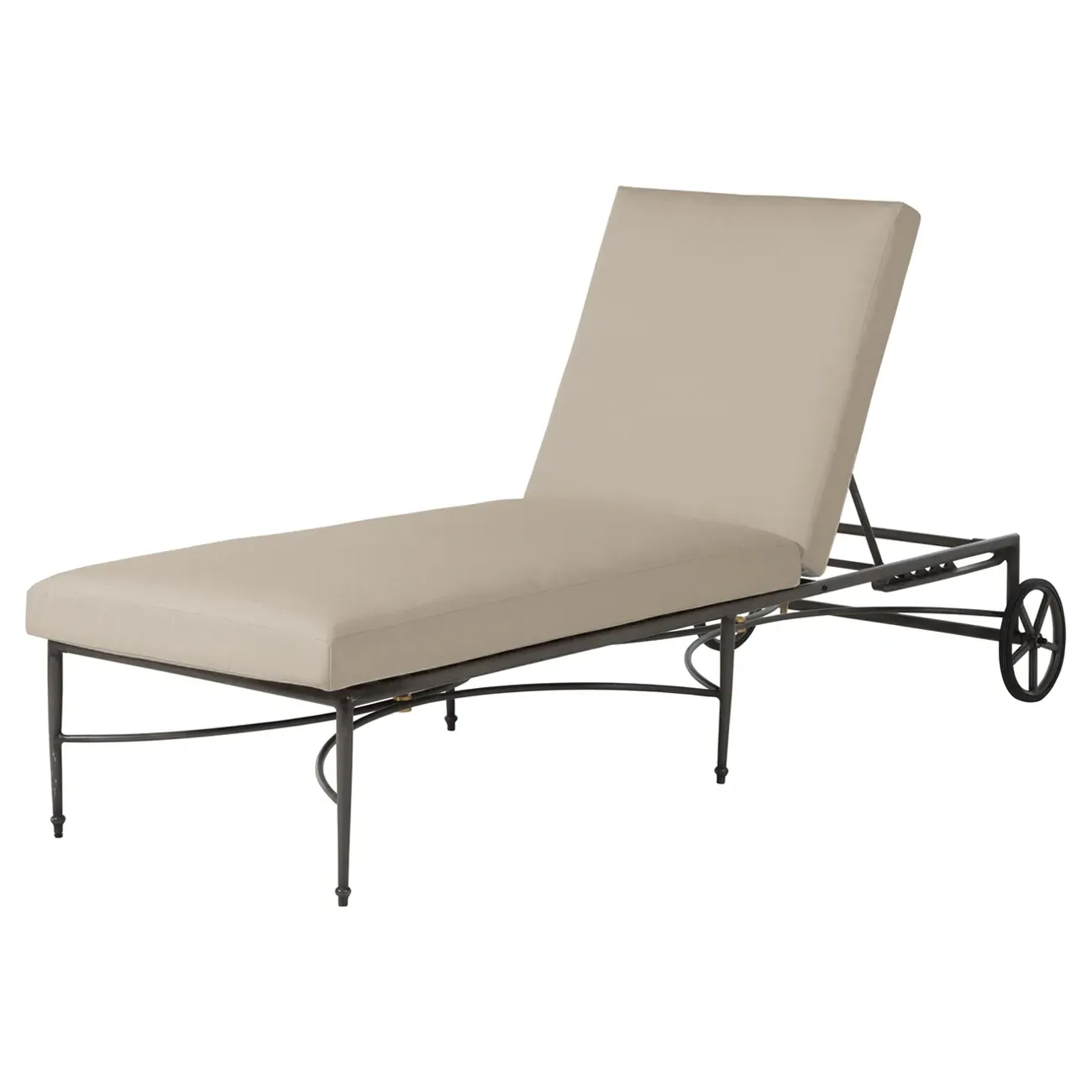 Roma Outdoor Chaise Lounge - Beige, Aluminum image