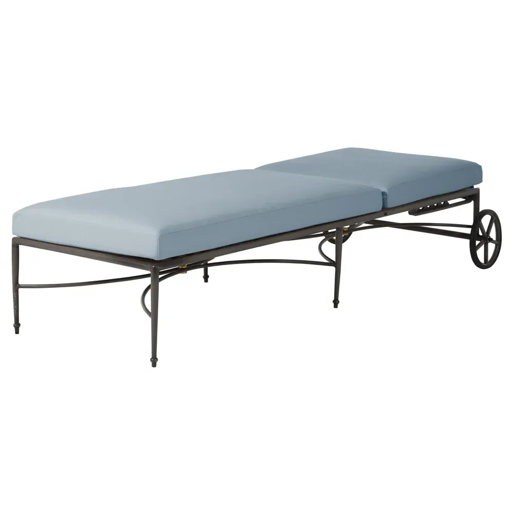 Roma Outdoor Chaise Lounge - Blue, Aluminum