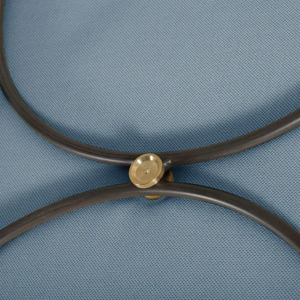 Roma Outdoor Chaise Lounge - Blue, Aluminum