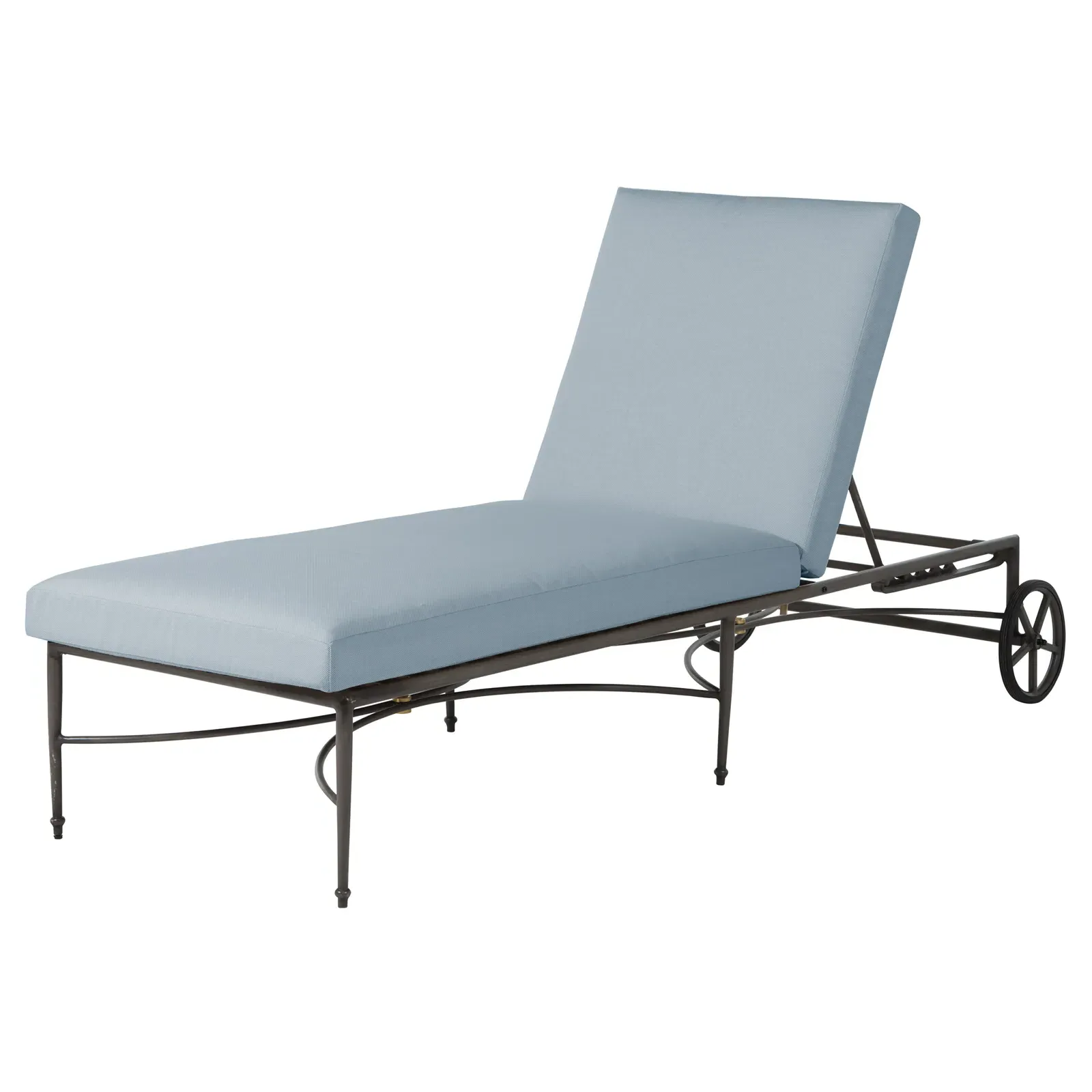 Roma Outdoor Chaise Lounge - Blue, Aluminum