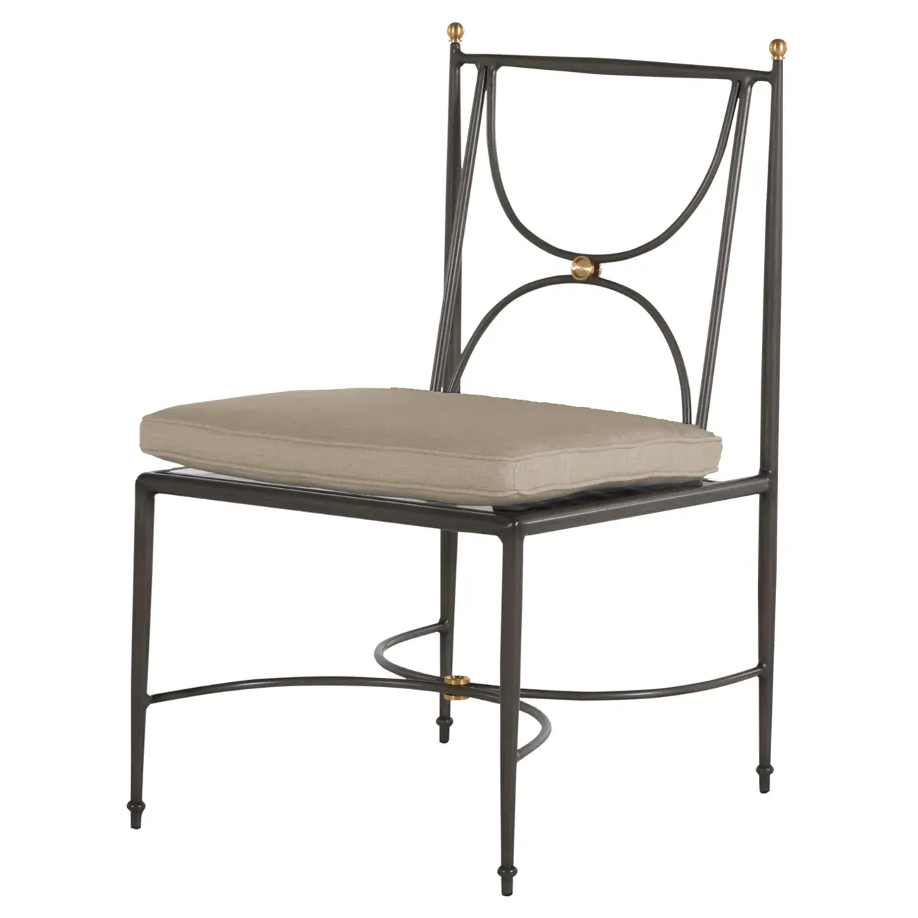 Roma Outdoor Dining Chair - Beige, Aluminum