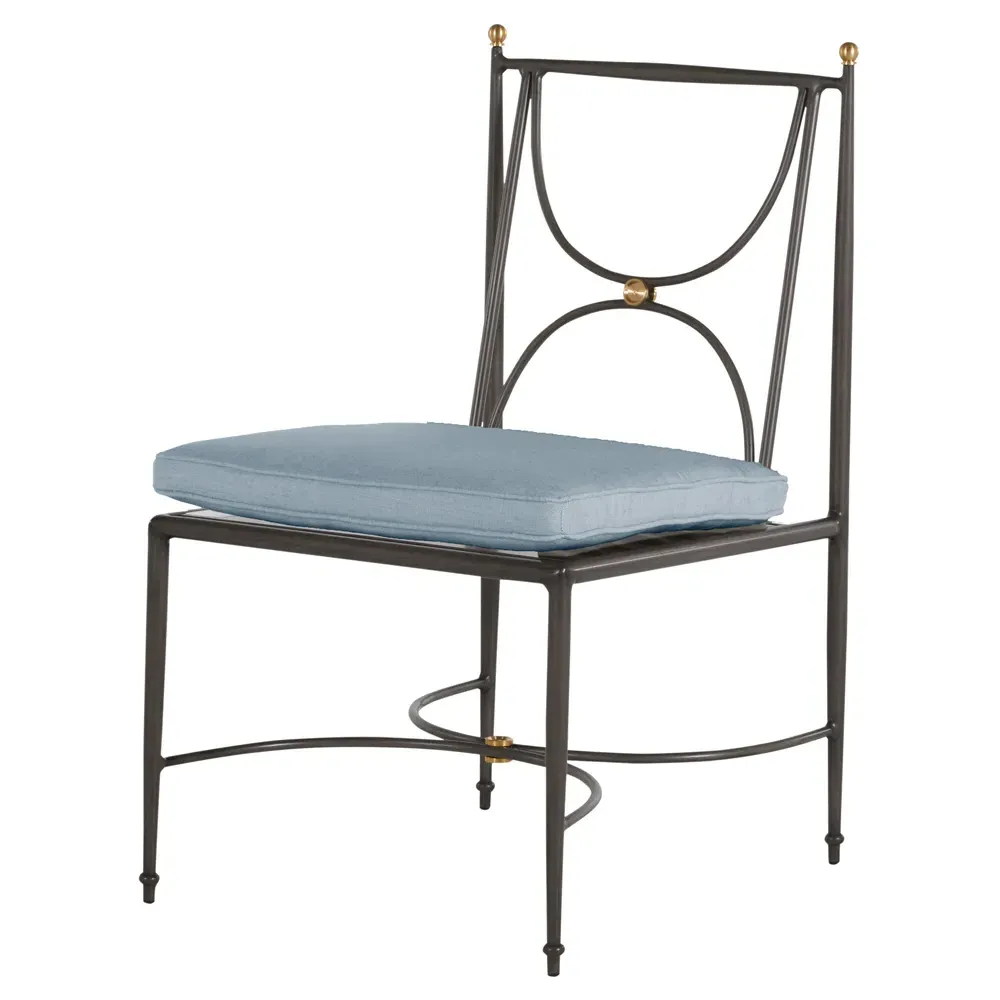 Roma Outdoor Dining Chair - Blue, Aluminum