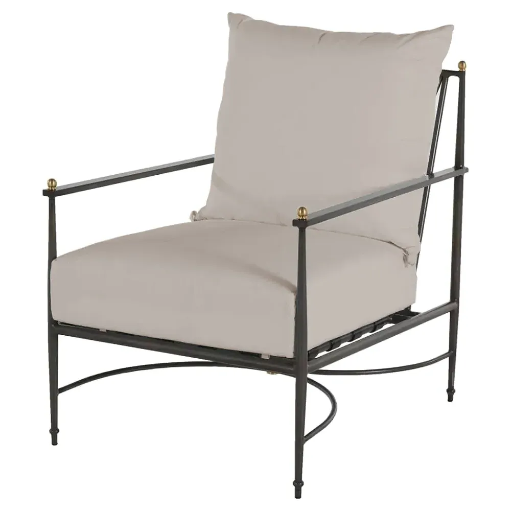 Roma Outdoor Lounge Chair - Beige, Aluminum