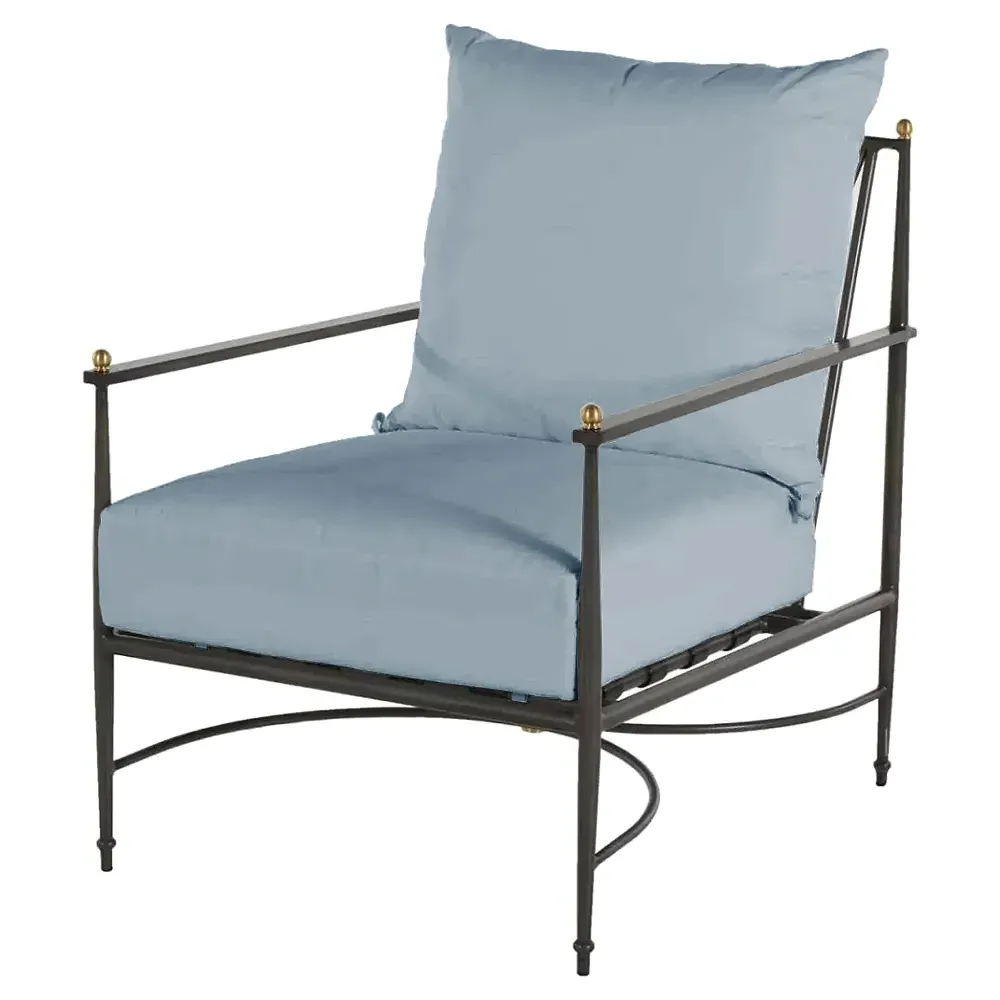 Roma Outdoor Lounge Chair - Blue, Aluminum