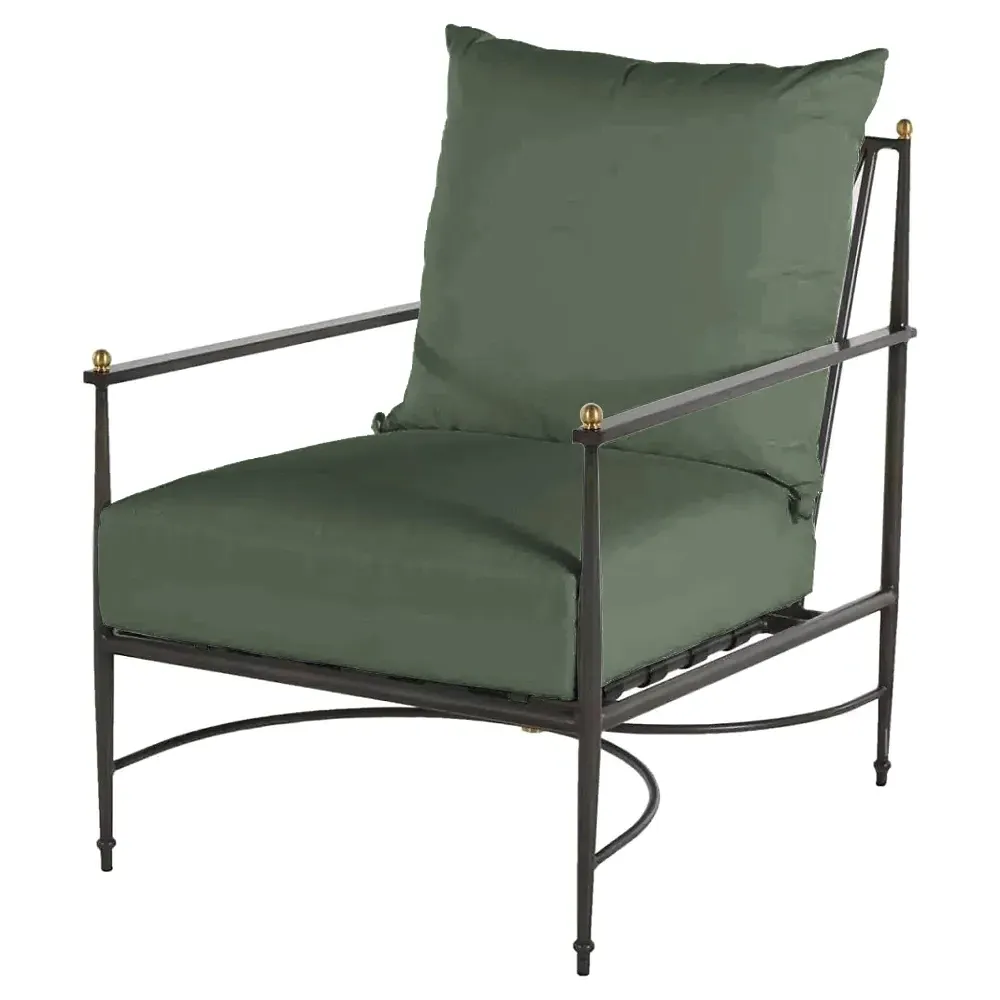Roma Outdoor Lounge Chair - Green, Aluminum