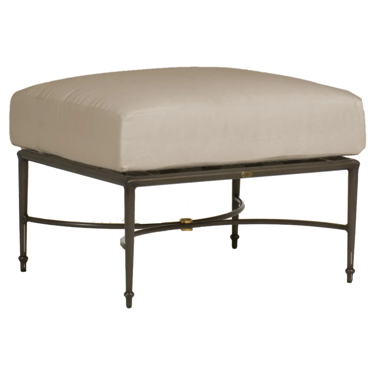 Roma Outdoor Ottoman - Beige, Aluminum image