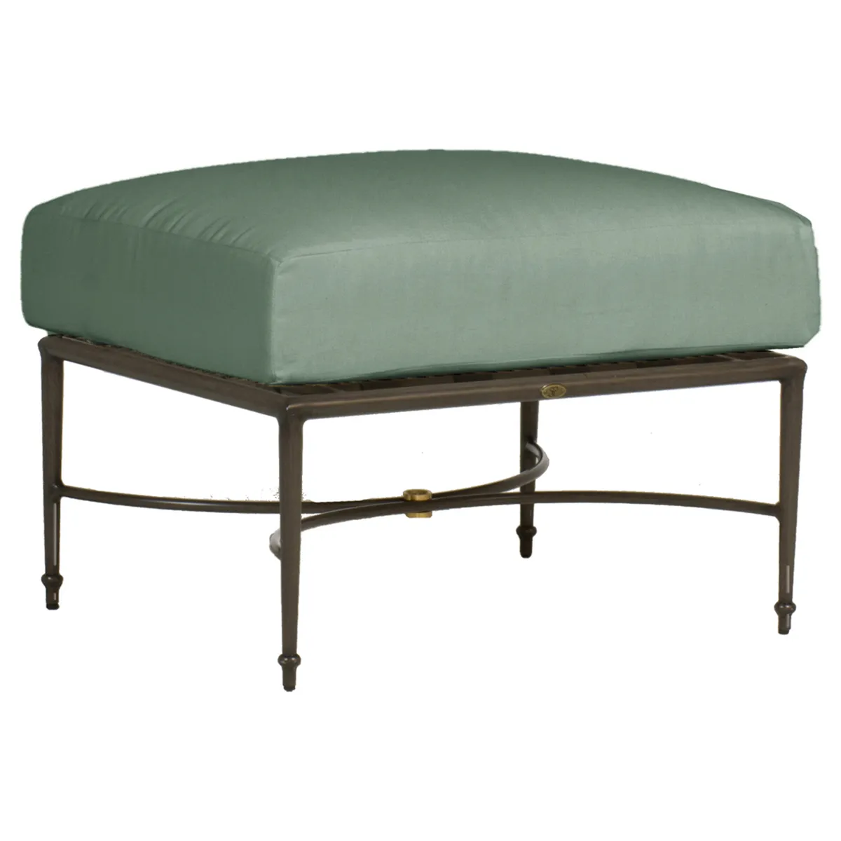 Roma Outdoor Ottoman - Green, Aluminum