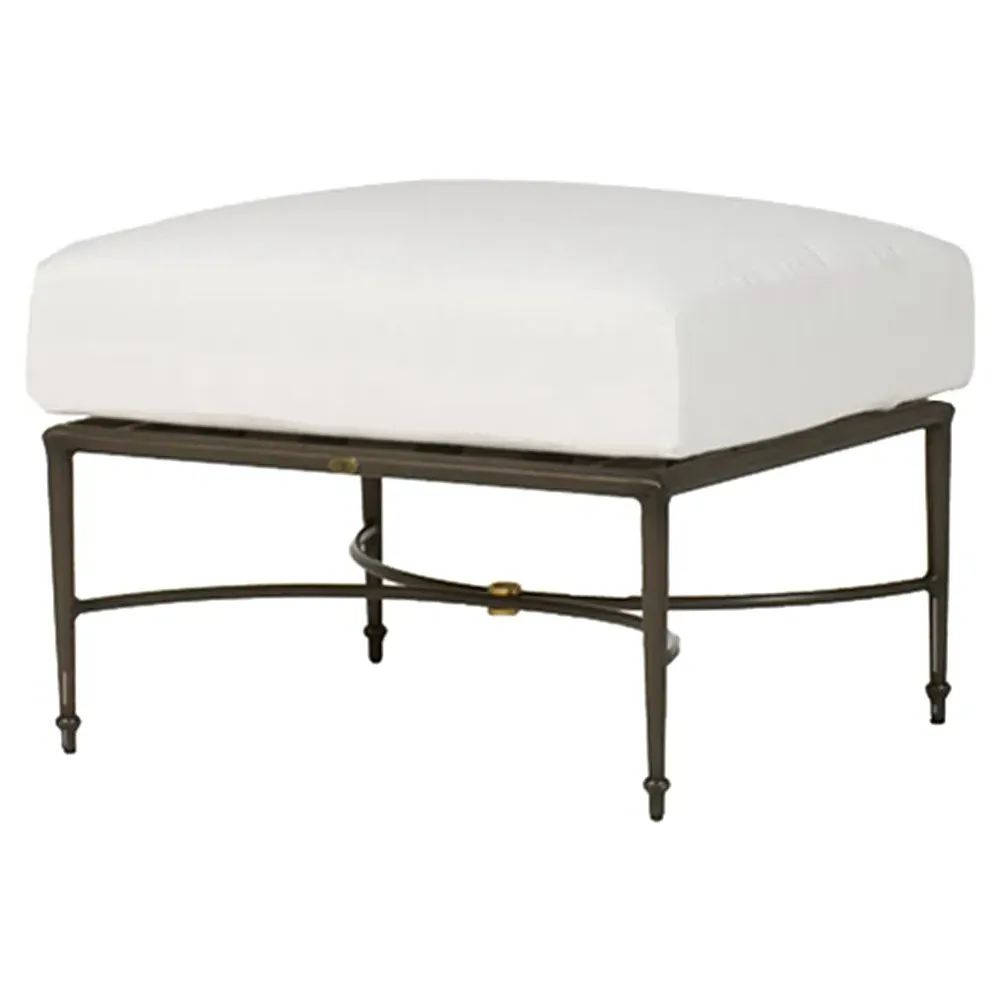 Roma Outdoor Ottoman with Cushion - White, Aluminum image