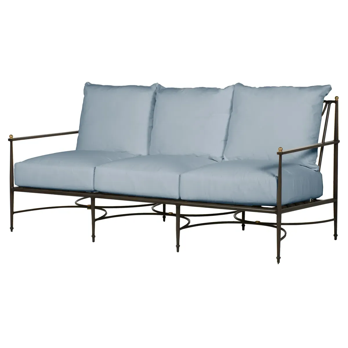 Roma Outdoor Sofa with Cushions - Blue, Aluminum