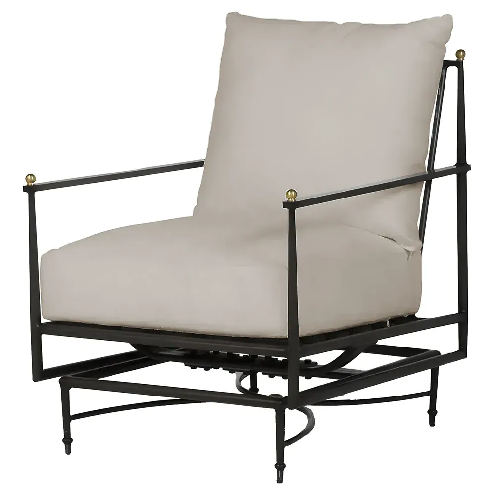 Roma Outdoor Spring Lounge Chair - Beige, Aluminum image
