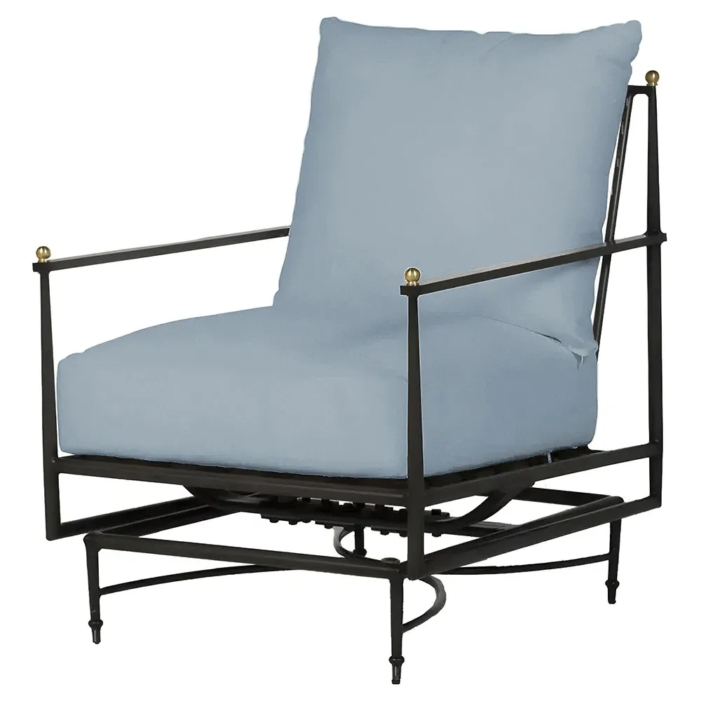 Roma Outdoor Spring Lounge Chair - Blue, Aluminum