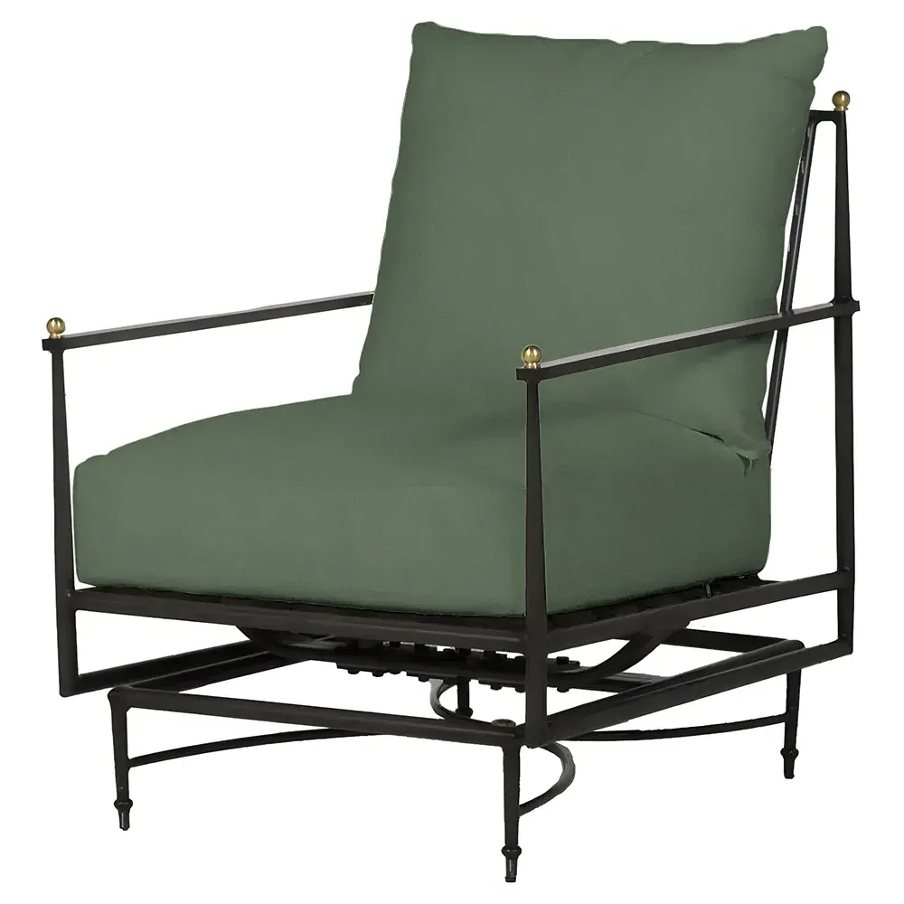 Roma Outdoor Spring Lounge Chair - Green, Aluminum