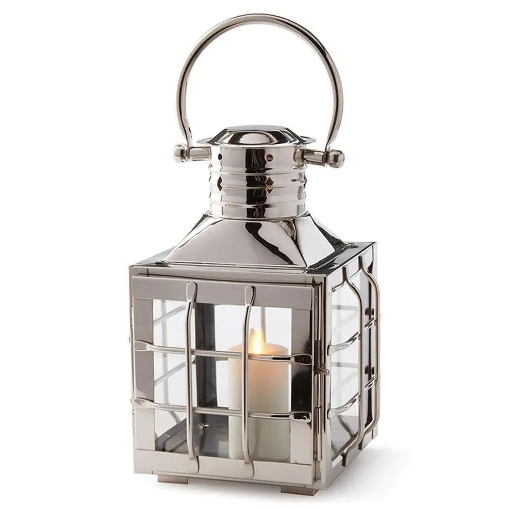Roma Small Lantern Candleholder - Clear, Stainless Steel image