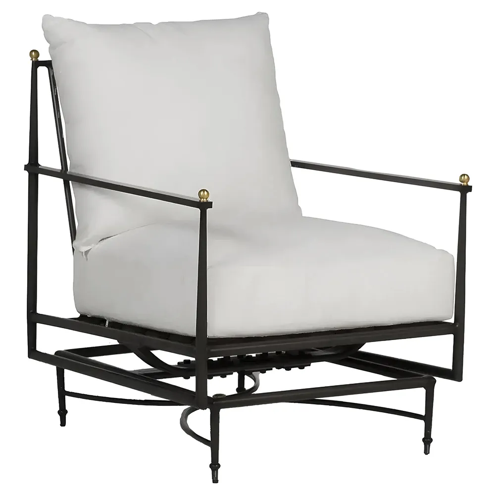 Roma Spring Outdoor Lounge Chair - White, Aluminum