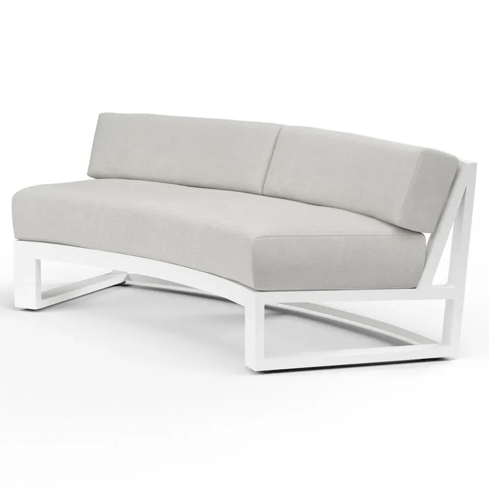 Roman Curved Outdoor Sofa - White, Aluminum