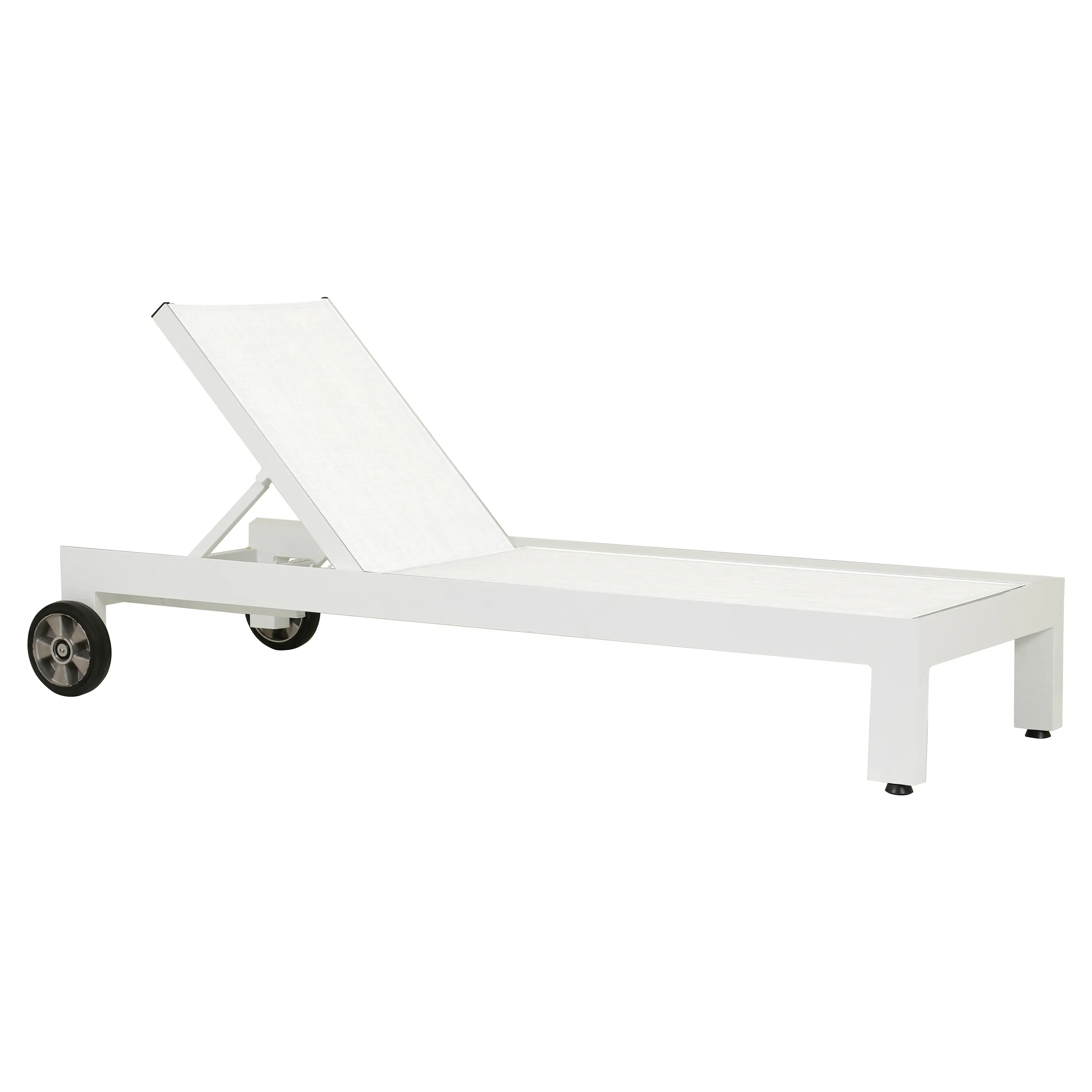 Roman Metal Chaise Lounge with Adjustable Positions - White image