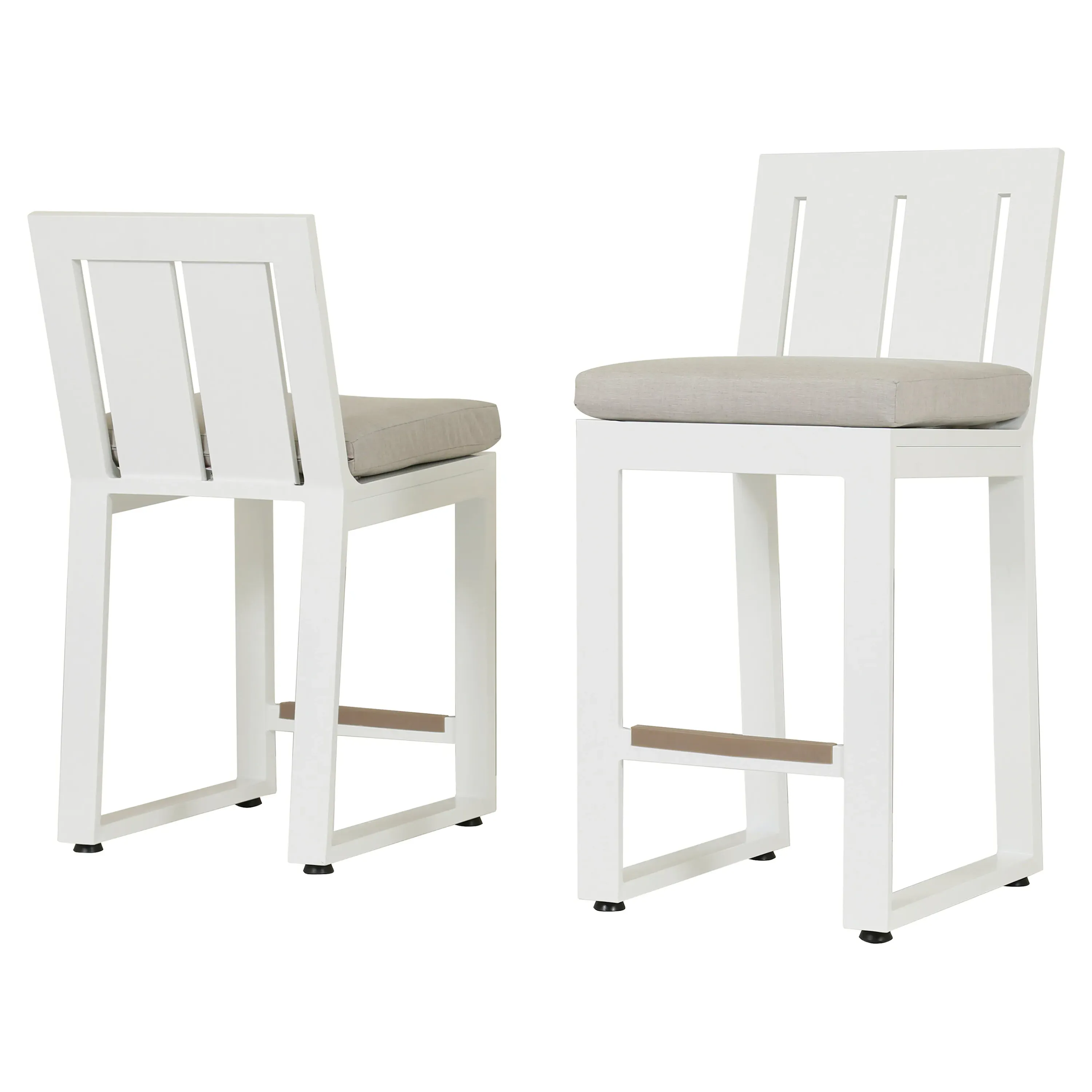 Roman Outdoor Counter Stool - White, Aluminum