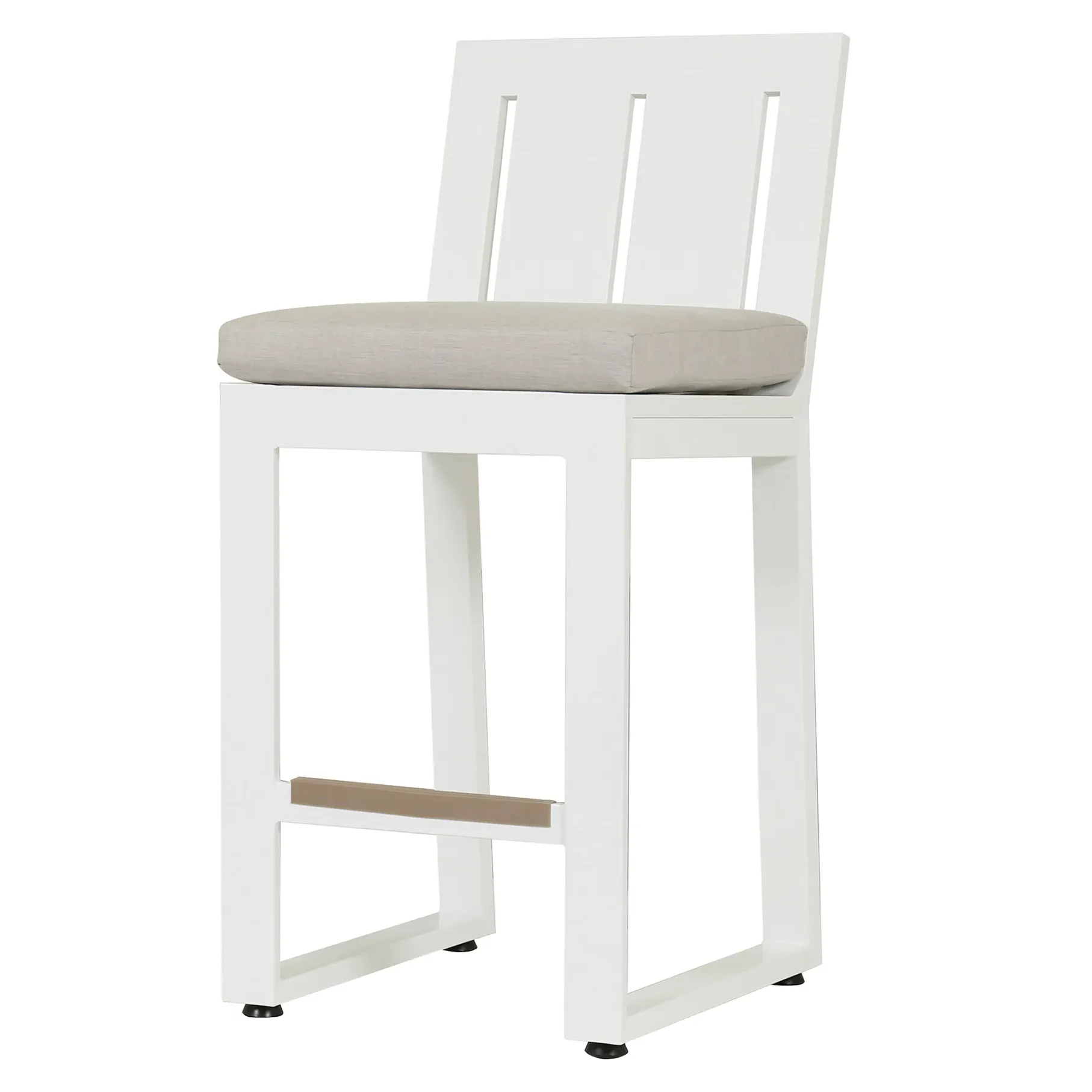 Roman Outdoor Counter Stool - White, Aluminum