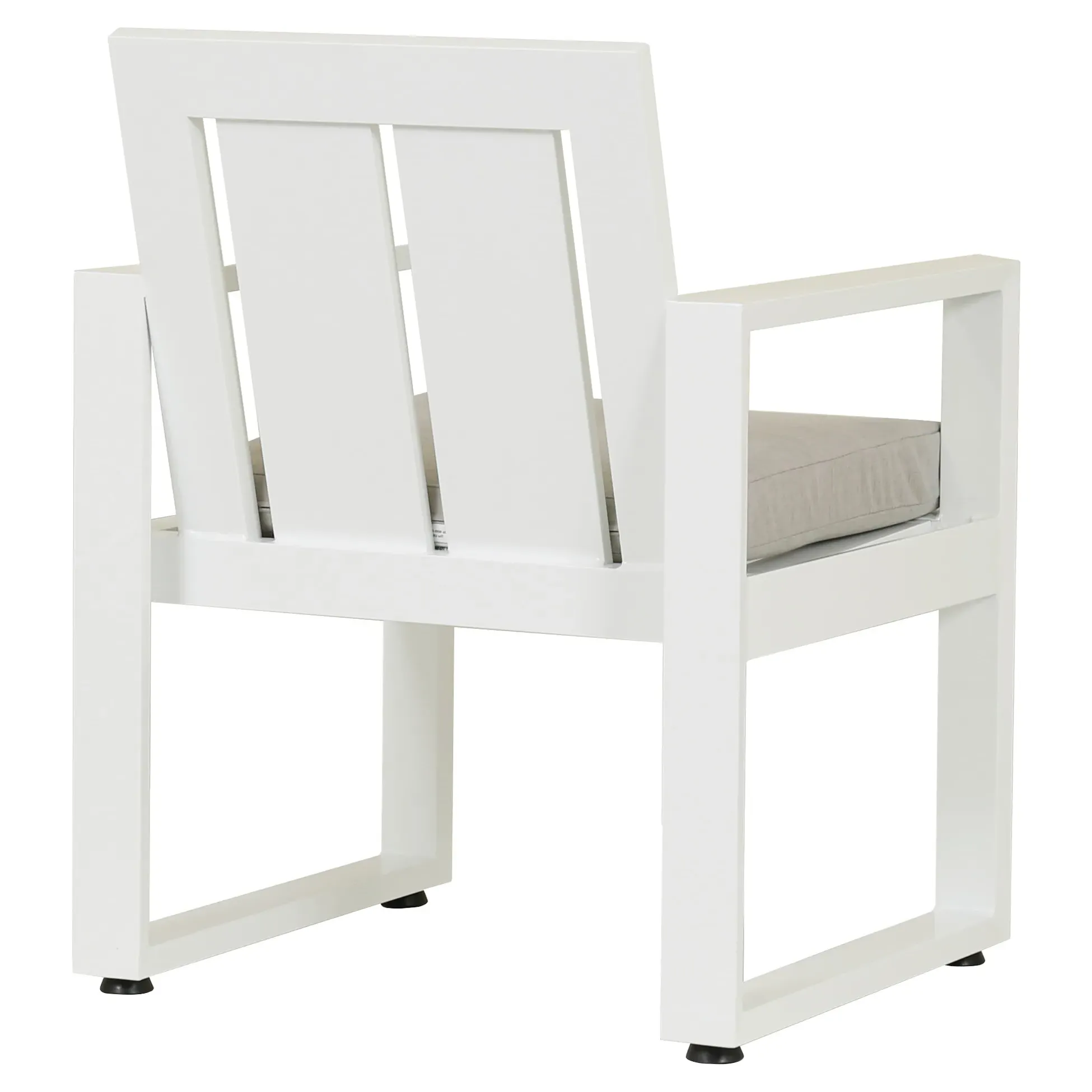 Roman Outdoor Dining Arm Chair - White, Aluminum