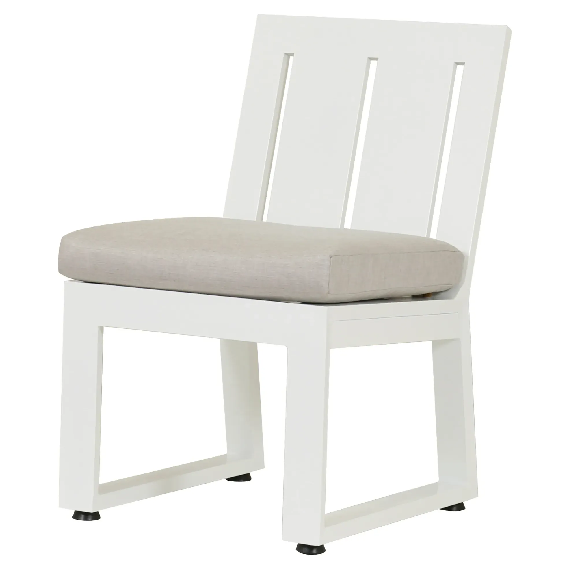 Roman Outdoor Dining Side Chair - White, Aluminum image