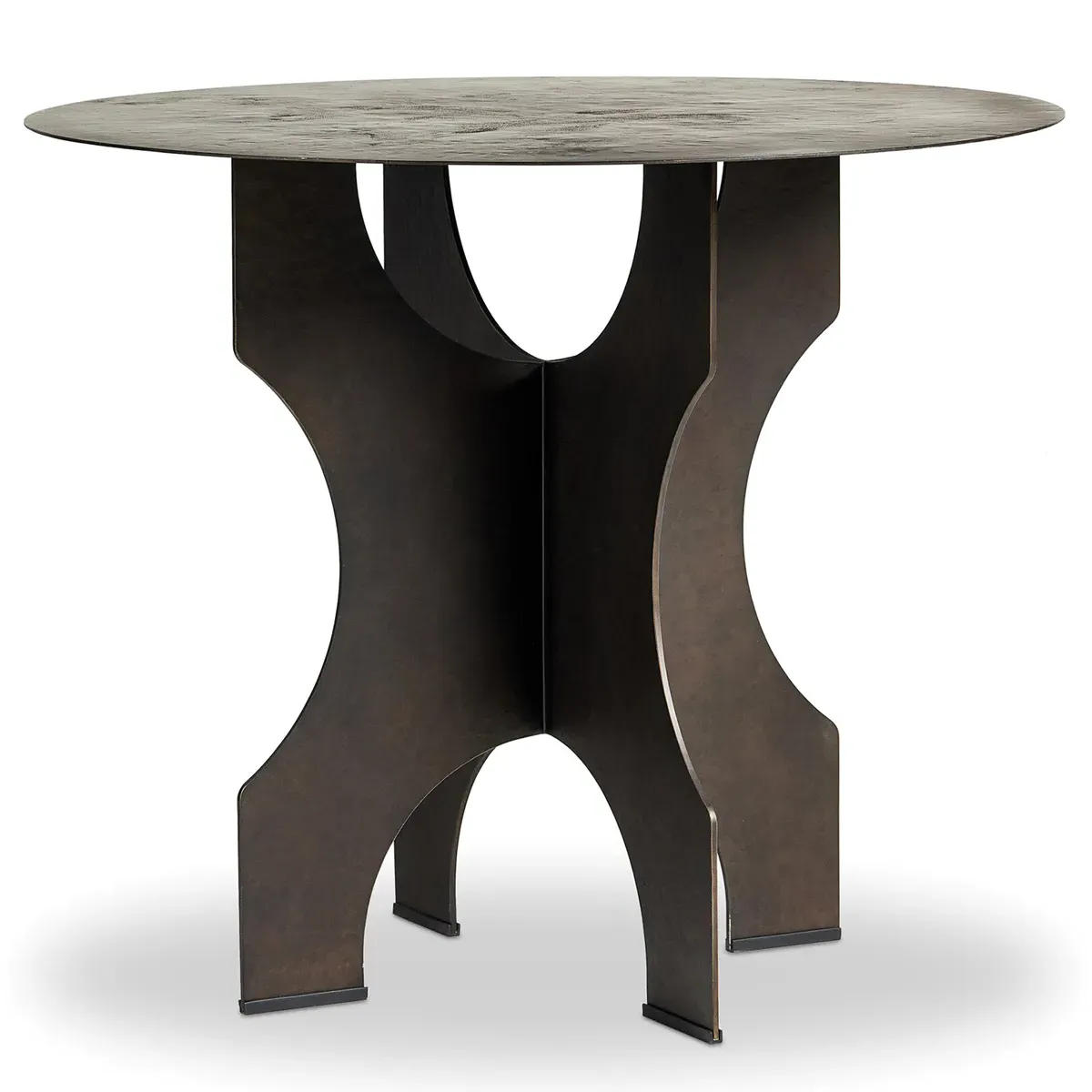 Roman Round Pedestal Side Table - Bronze, Iron