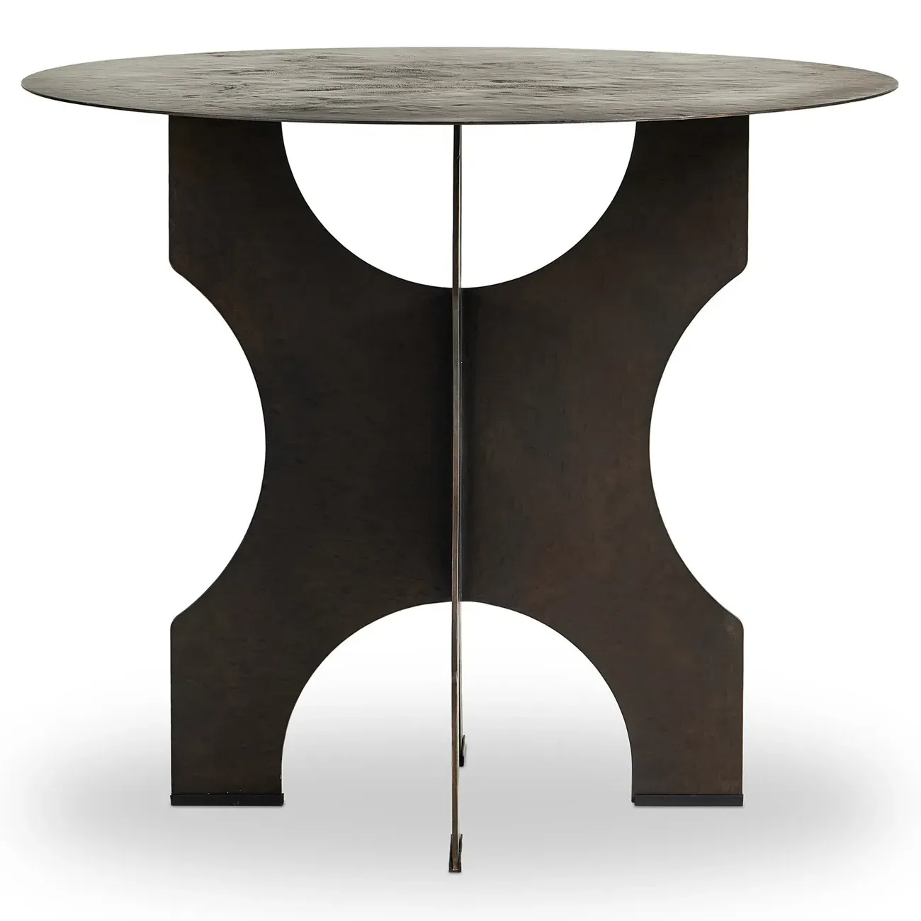 Roman Round Pedestal Side Table - Bronze, Iron