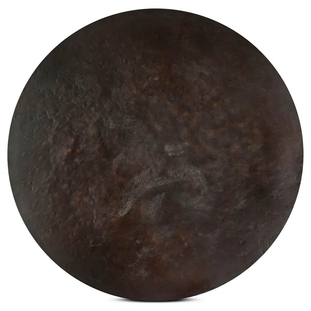 Roman Round Pedestal Side Table - Bronze, Iron