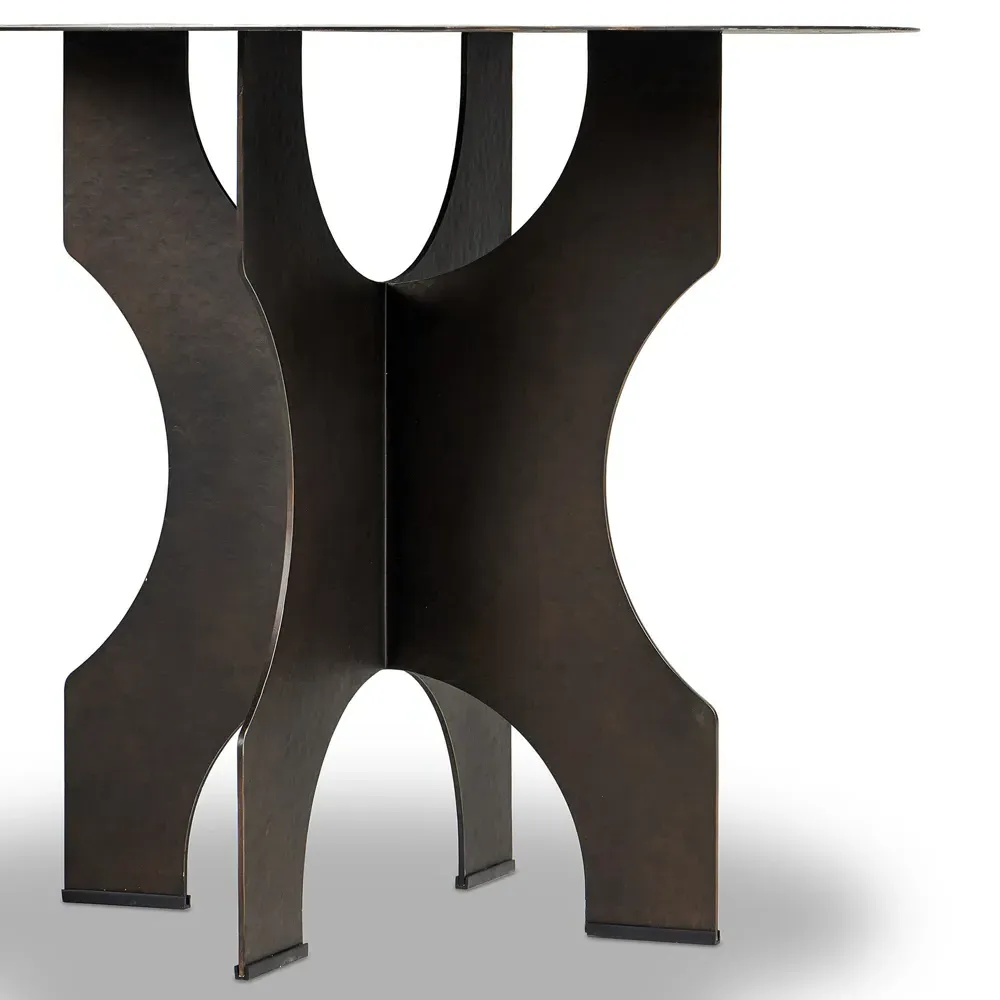 Roman Round Pedestal Side Table - Bronze, Iron