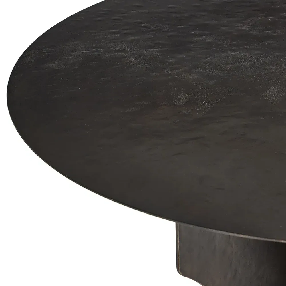 Roman Round Pedestal Side Table - Bronze, Iron