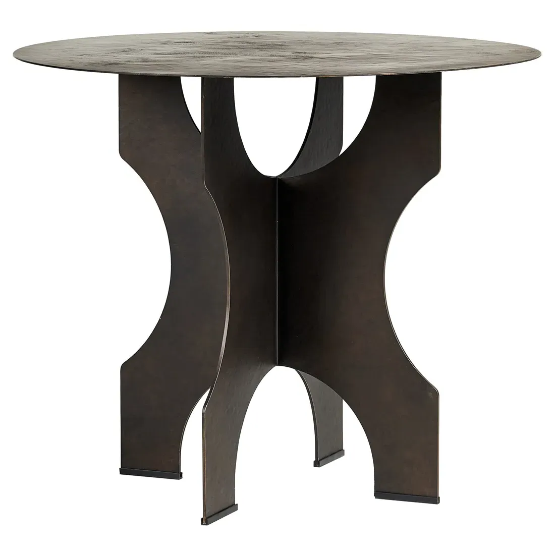 Roman Round Pedestal Side Table - Bronze, Iron