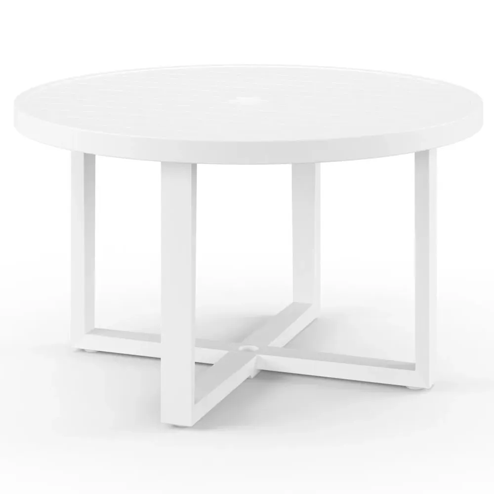 Roman Square Dining Table - White, Aluminum