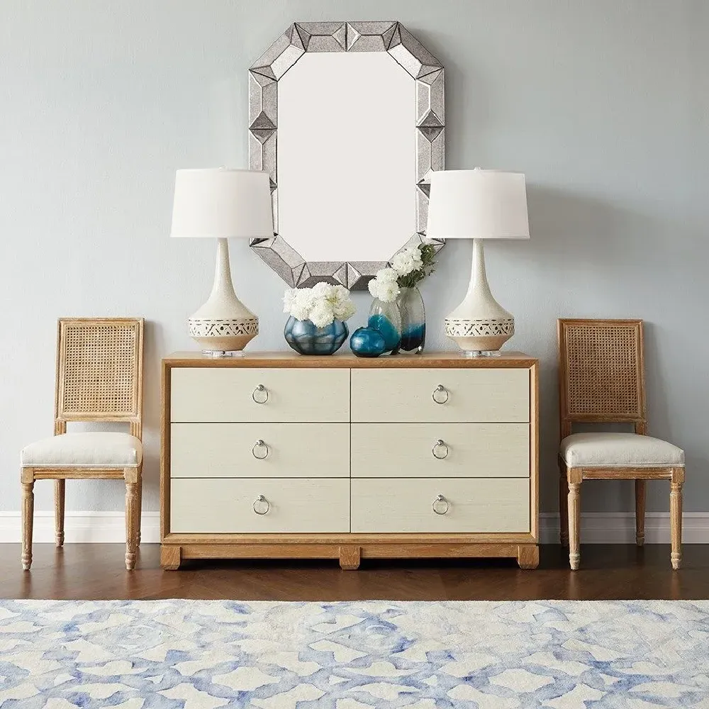 Romano Octagonal Wall Mirror - Antique, Mirrored Wood