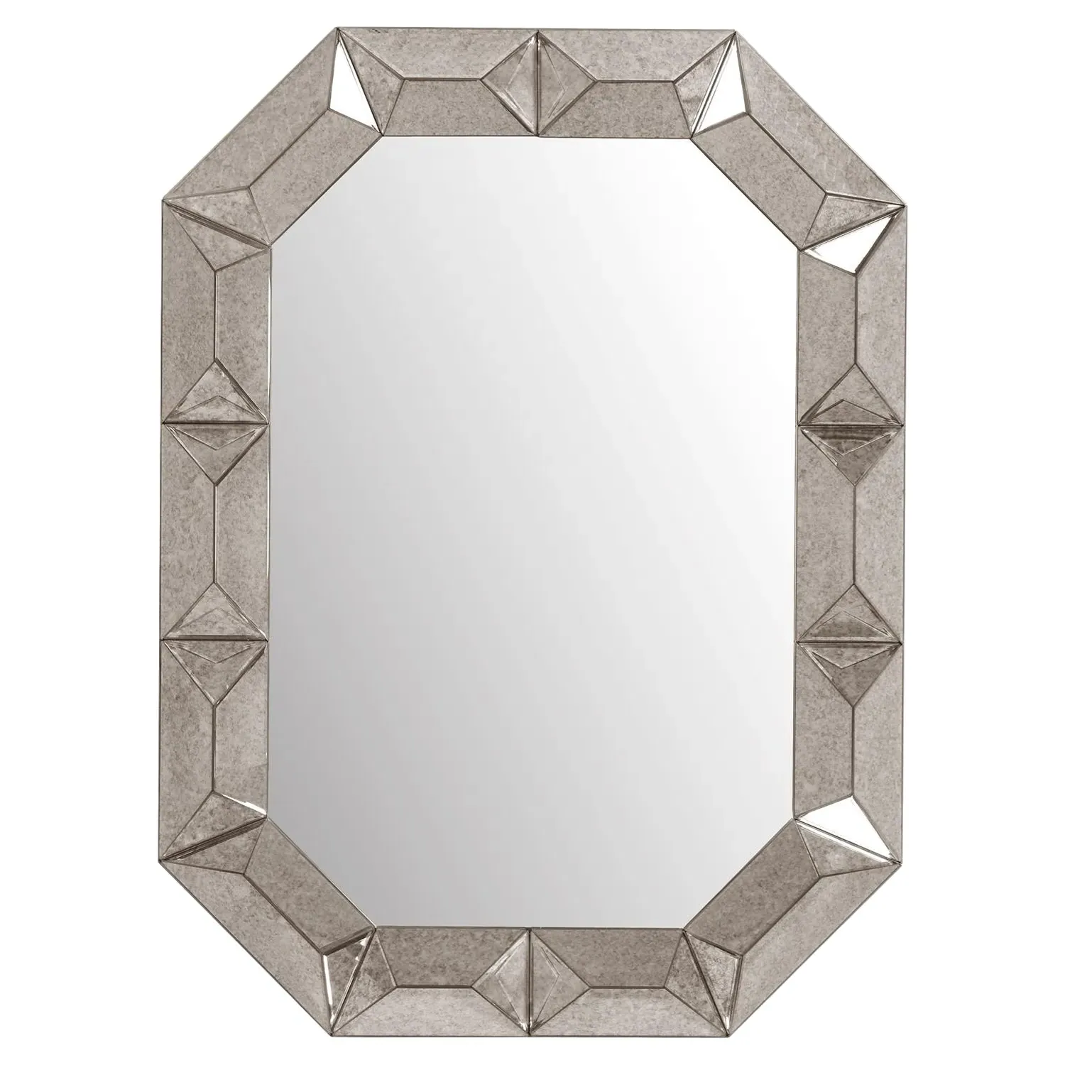 Romano Octagonal Wall Mirror - Antique, Mirrored Wood image
