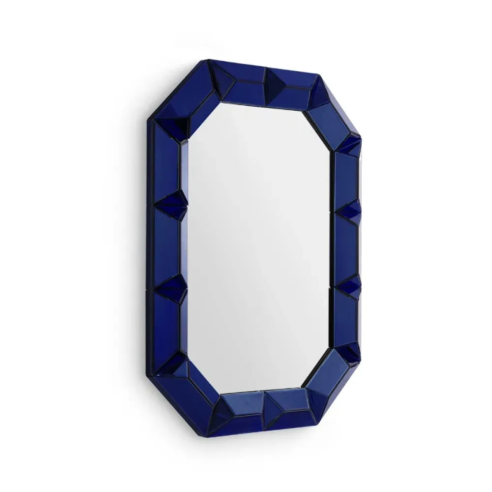 Romano Octagonal Wall Mirror - Sapphire Blue, Mirrored Glass