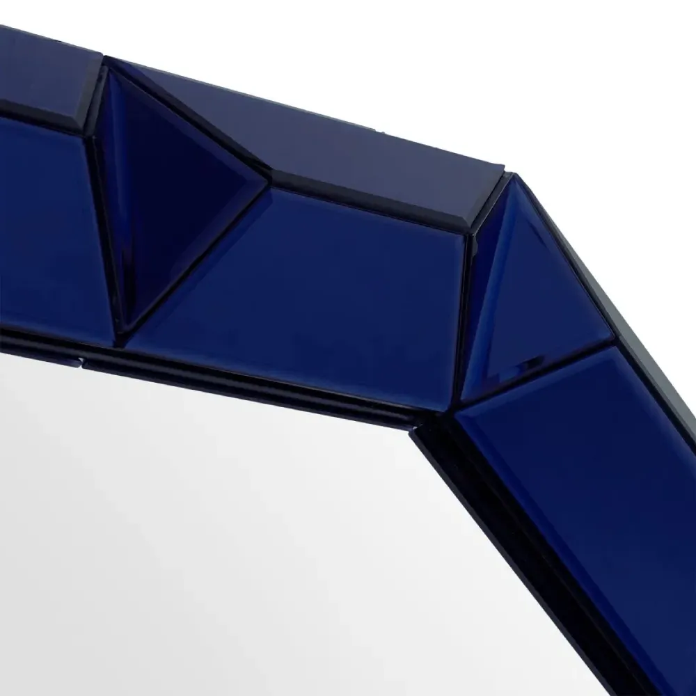Romano Octagonal Wall Mirror - Sapphire Blue, Mirrored Glass