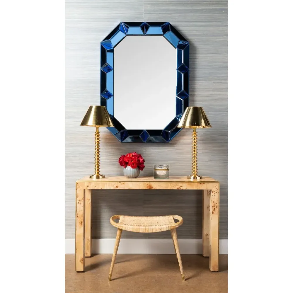 Romano Octagonal Wall Mirror - Sapphire Blue, Mirrored Glass