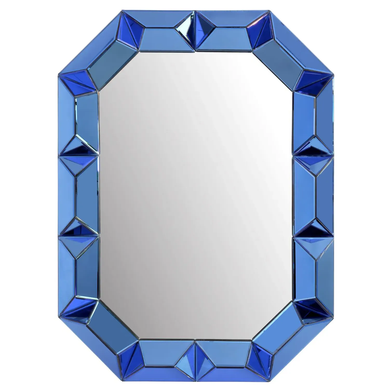 Romano Octagonal Wall Mirror - Sapphire Blue, Mirrored Glass